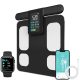 FITDAYS 8-Electrode Smart Scale: Full Body Composition Analyzer, 27 Metrics via Bluetooth Fitdays APP, 400lbs（FG2015ULB-Black）