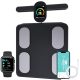 FITDAYS 8-Electrode Smart Scale: Full Body Composition Analyzer, 27 Metrics via Bluetooth Fitdays APP, 400lbs（FG2305ULB-Black）