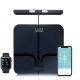 FITDAYS 8-Electrode Smart Scale: Full Body Composition Analyzer, 27 Metrics via Bluetooth Fitdays APP, 400lbs（FI2211WB-BLACK）